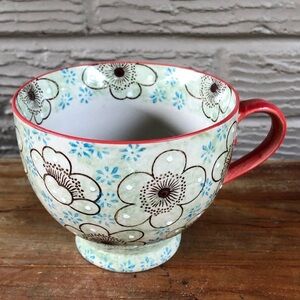 Miyabi Yokohana Studio Handpainted Floral Footed Mug 12oz